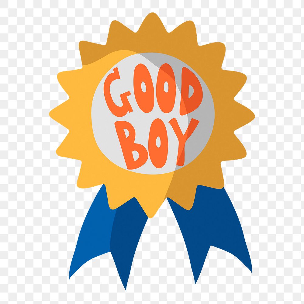 Good boy png award, badge digital sticker illustration, transparent background