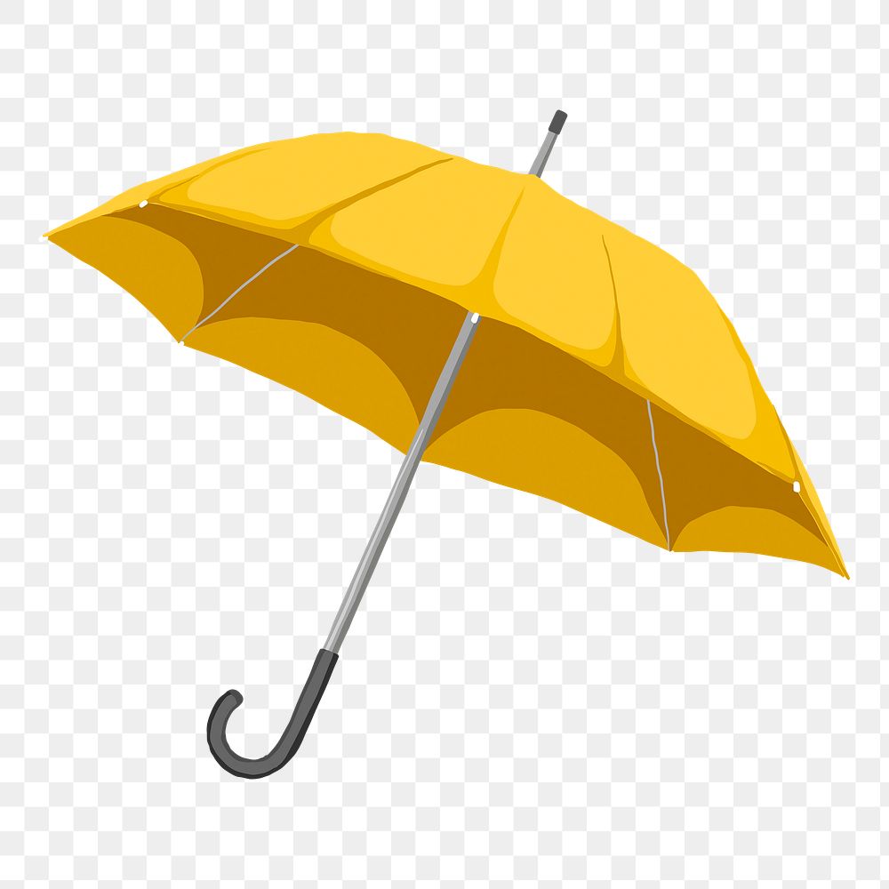 PNG yellow umbrella illustration, insurance protection coverage sticker, transparent background