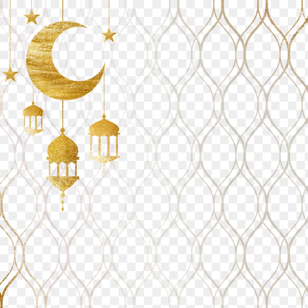 Png Ramadan border, aesthetic design on transparent background