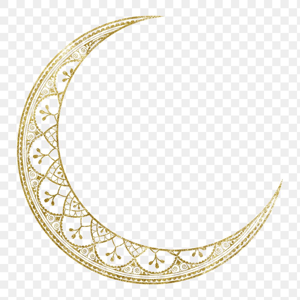 Png Ramadan sticker, moon collage element on transparent background