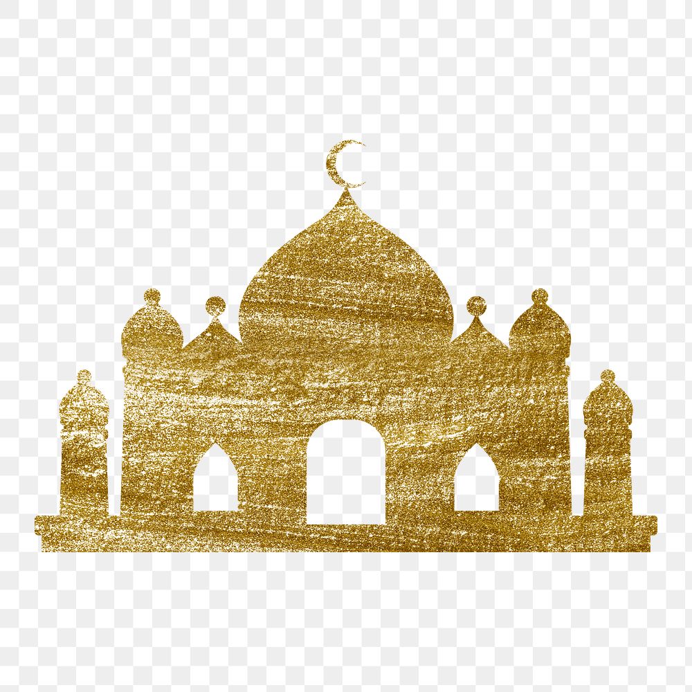 Png Ramadan sticker, masjid collage element on transparent background