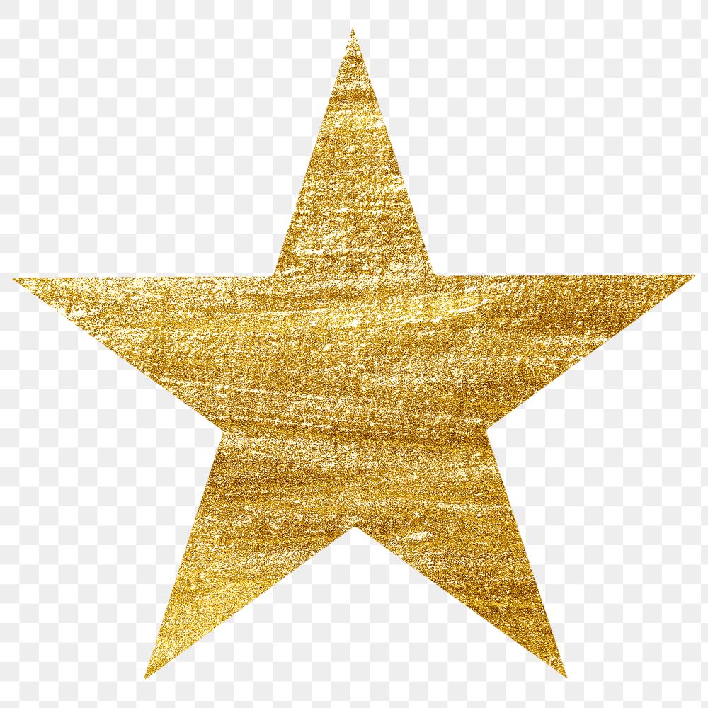 Festive gold png star sticker on transparent background