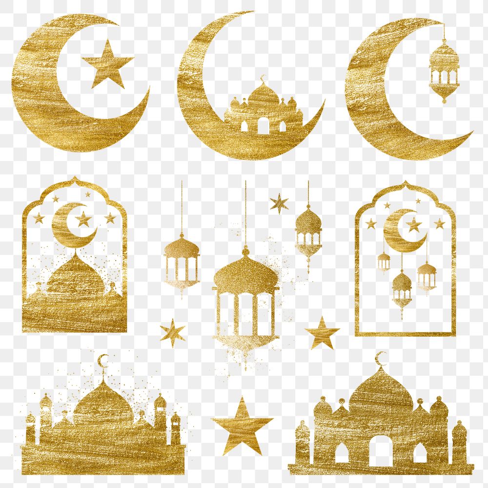 Ramadan mosque & moon sticker collection