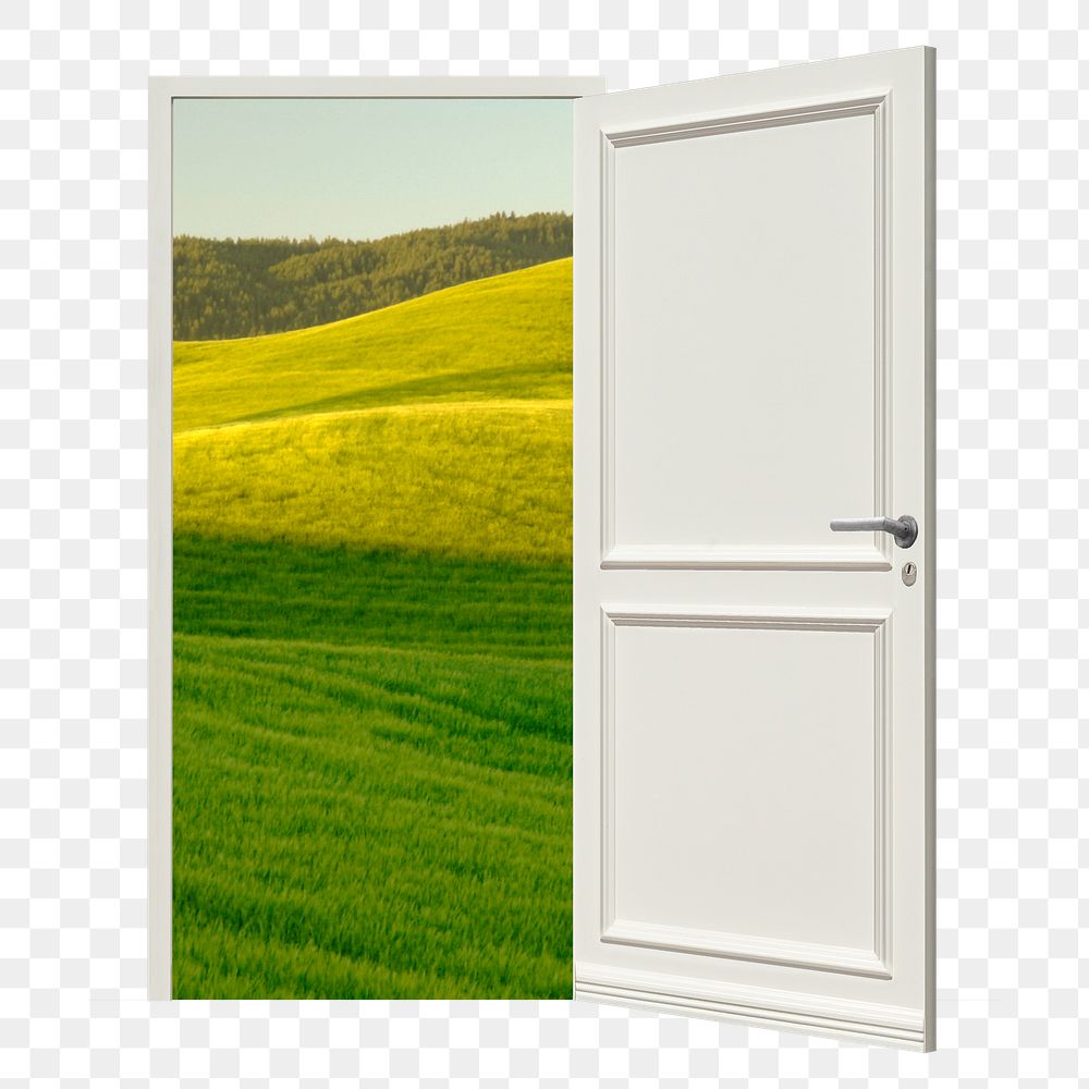 Nature behind door png clipart, abstract design