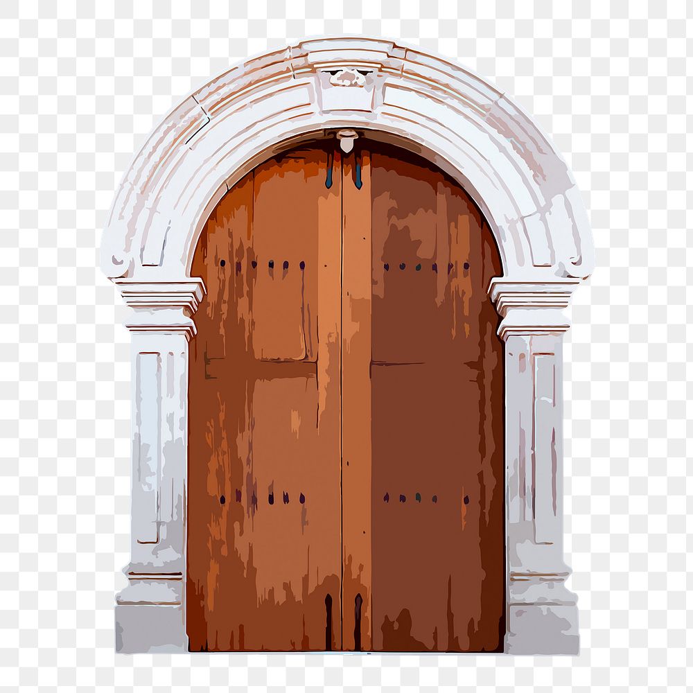 Ancient door png clipart, architecture illustration