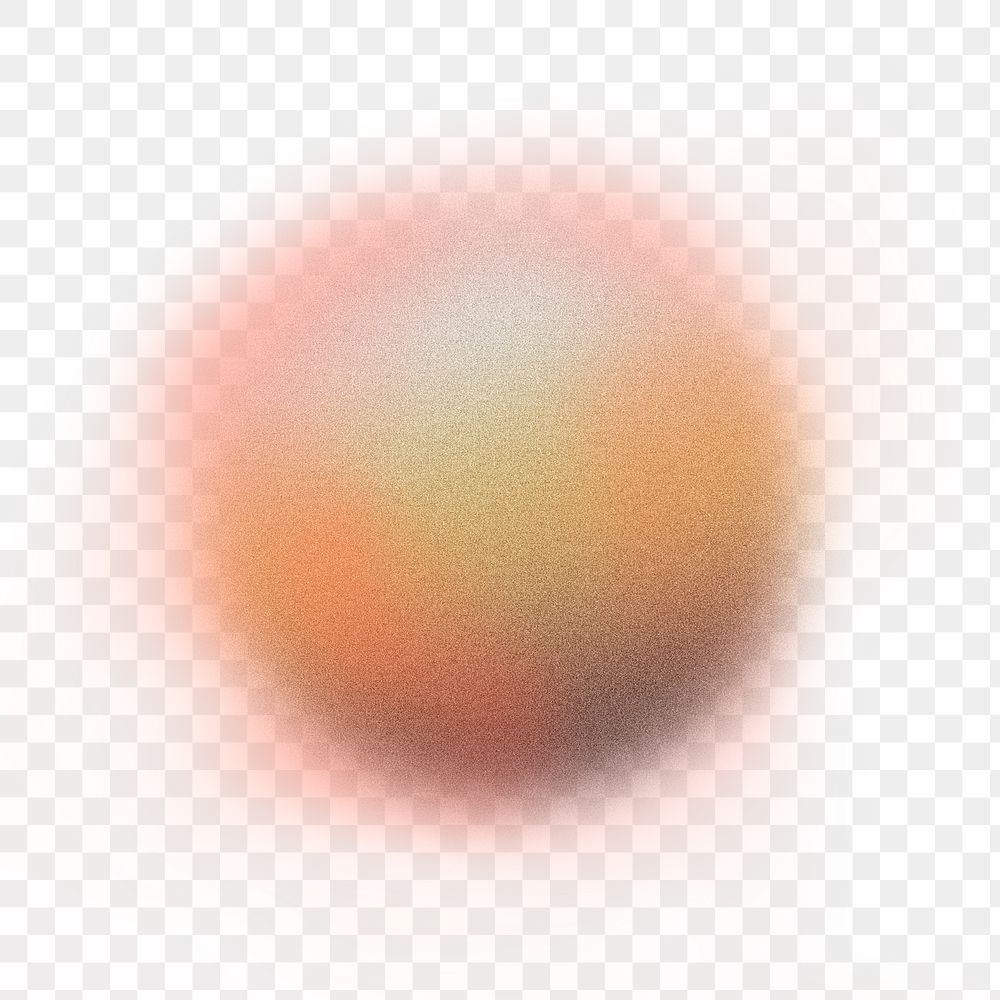 Orange moon png sticker, blurry  planet transparent background