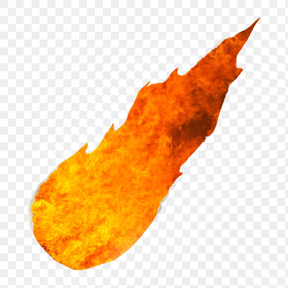 Fireball png sticker, burning asteroid, transparent background