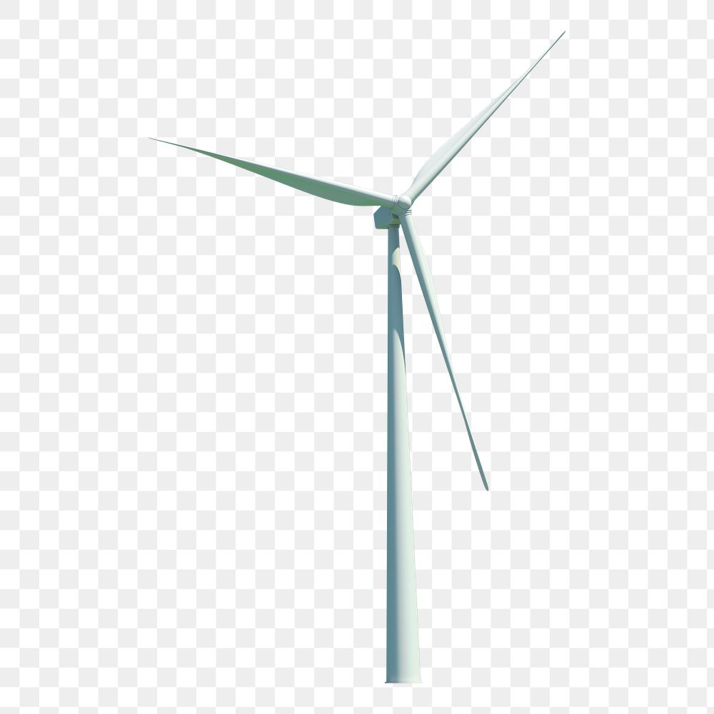 Wind turbine png sticker, clean energy environment design, transparent background