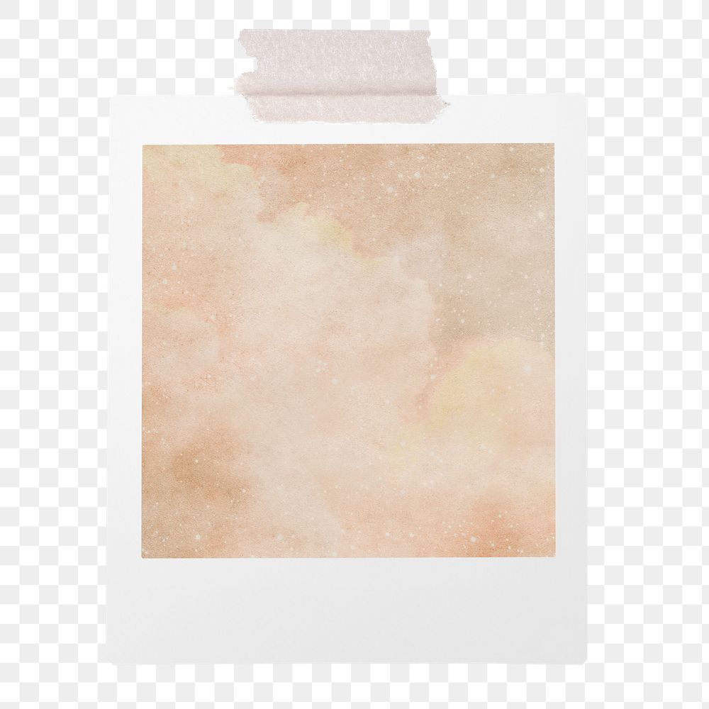 Instant photo png frame, aesthetic paper, transparent background