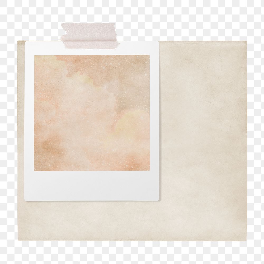Instant photo png frame, aesthetic paper, transparent background