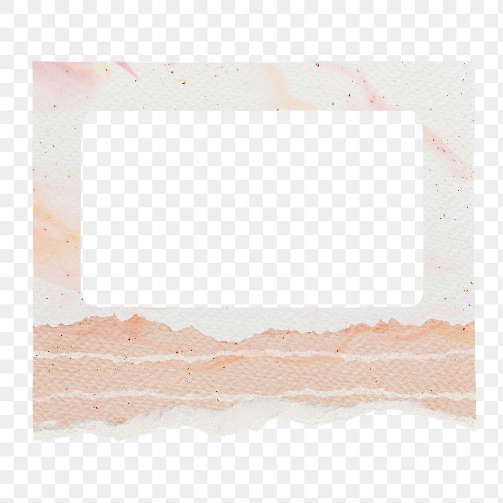 Feminine paper png frame, copy space, transparent background