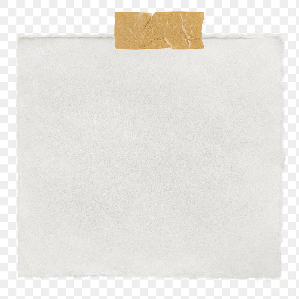 Png taped memo note sticker, transparent background