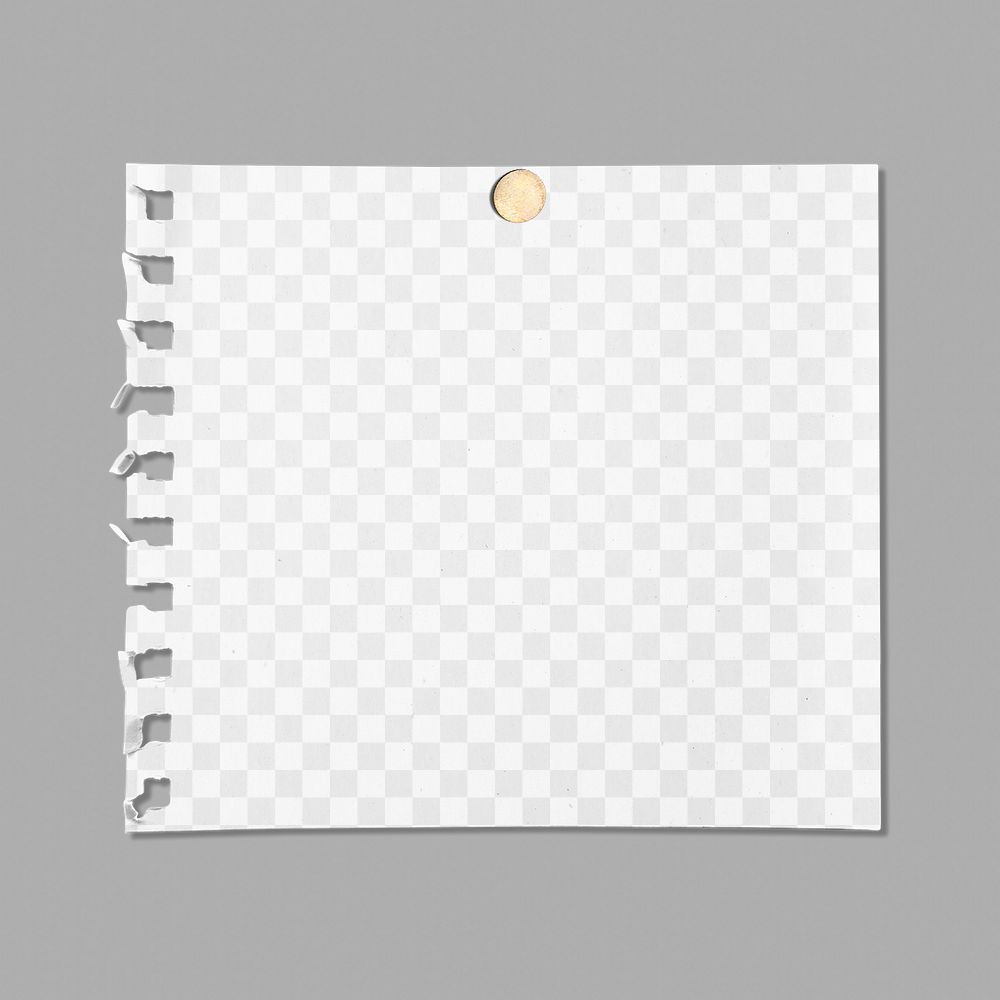 Note paper png mockup, transparent design