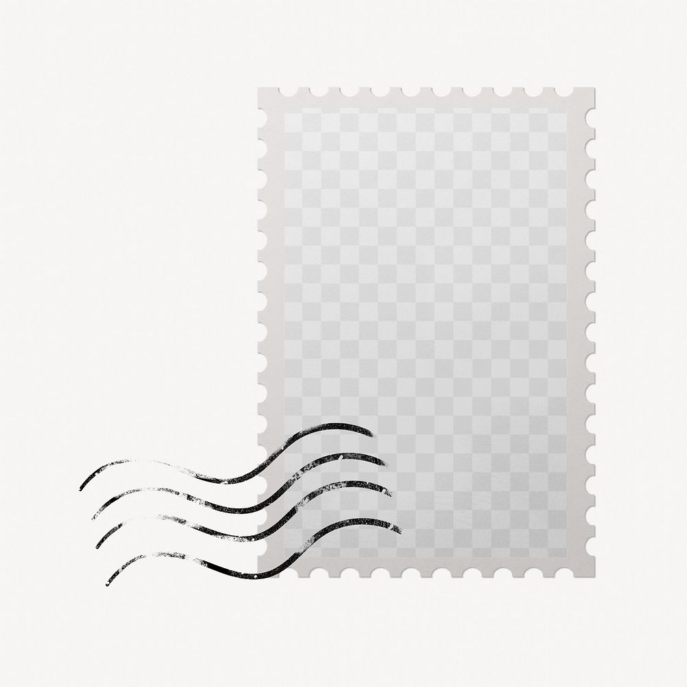 Postage stamp png mockup frame, transparent design 