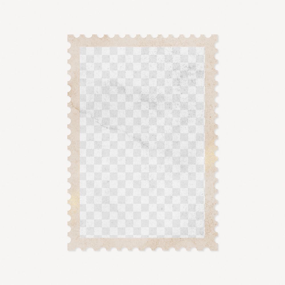 Postage stamp png mockup frame, transparent design 