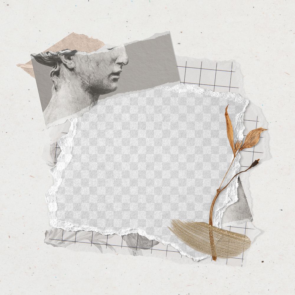 Aesthetic note png ripped paper collage element, transparent design 