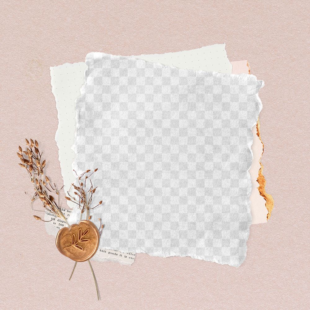 Aesthetic note png ripped paper collage element, transparent design 