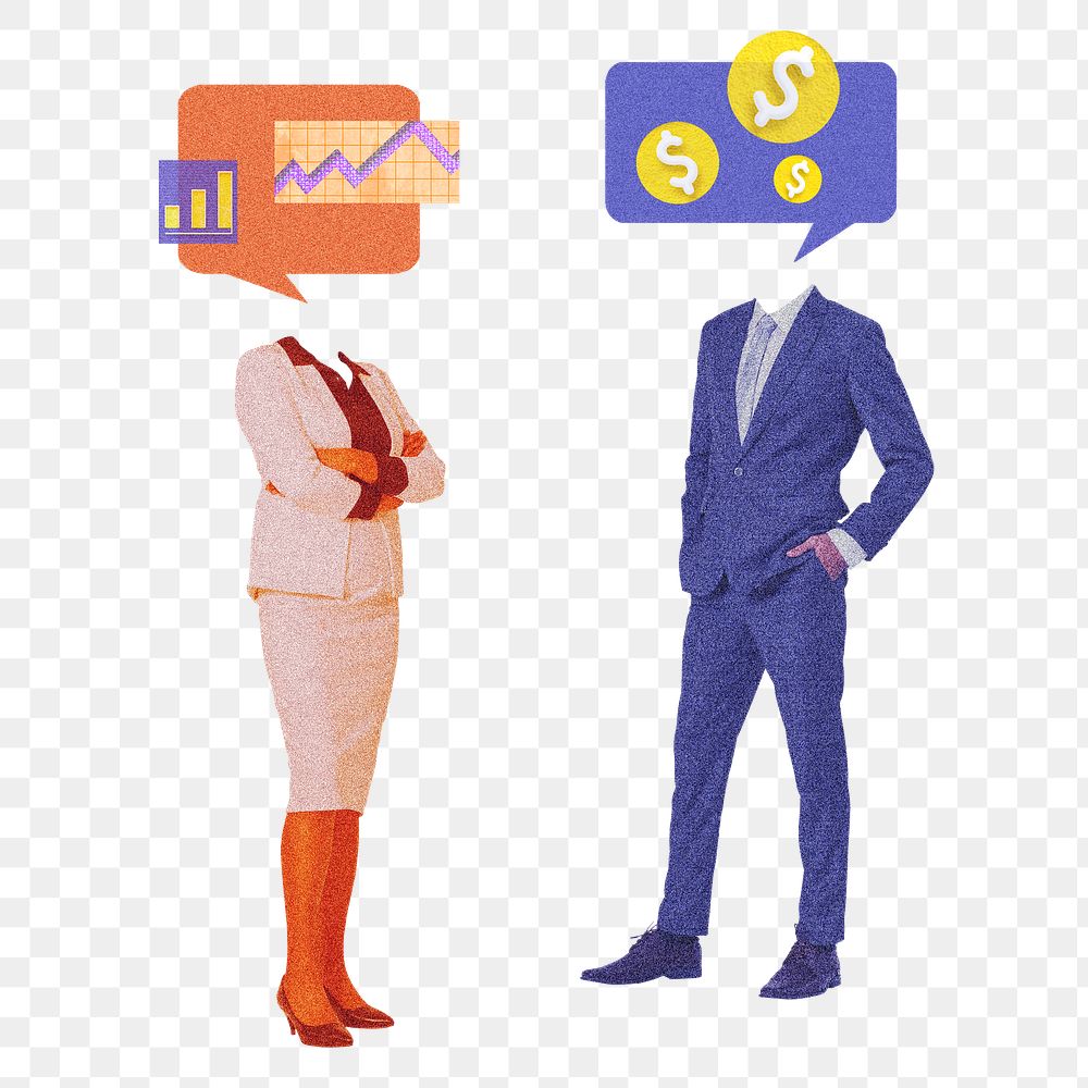 Business people speech bubble png, transparent background