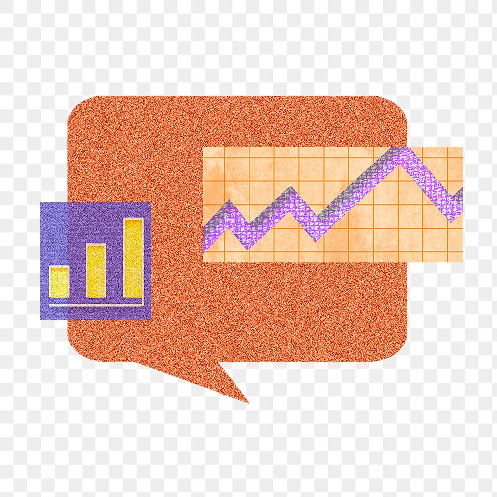 Speech bubble png trading charts and graphs, transparent background