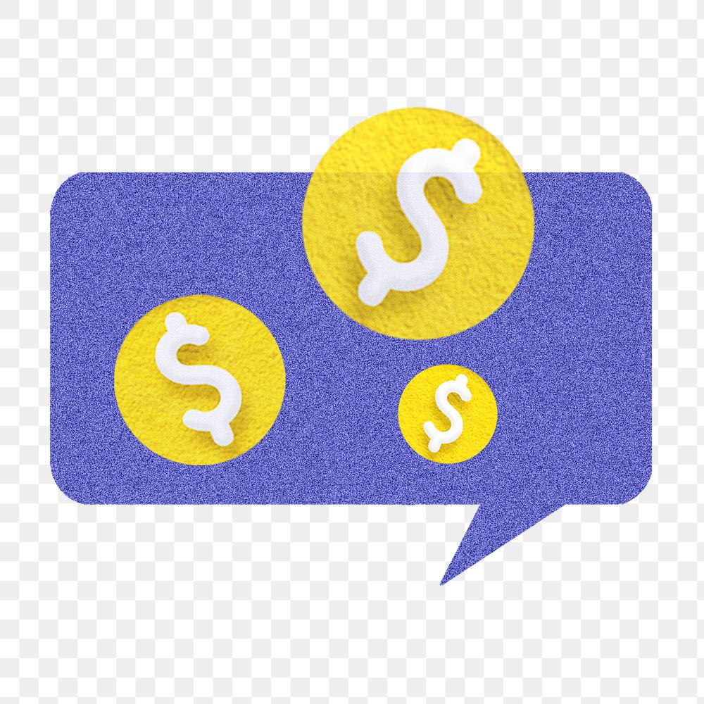 Speech bubble png dollars and currency, transparent background