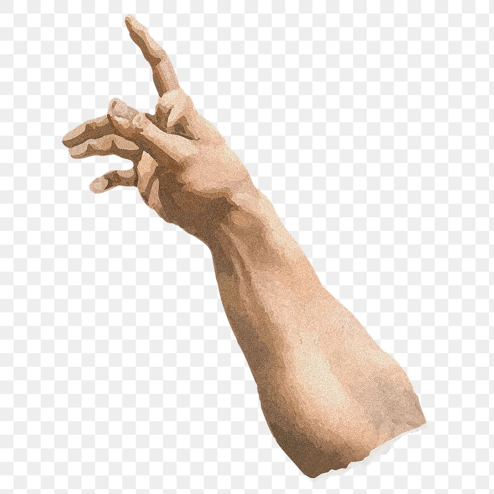 Hand reach gesture png on transparent background