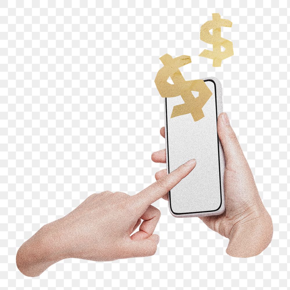 Online trading png, banking and finance smartphone on transparent background