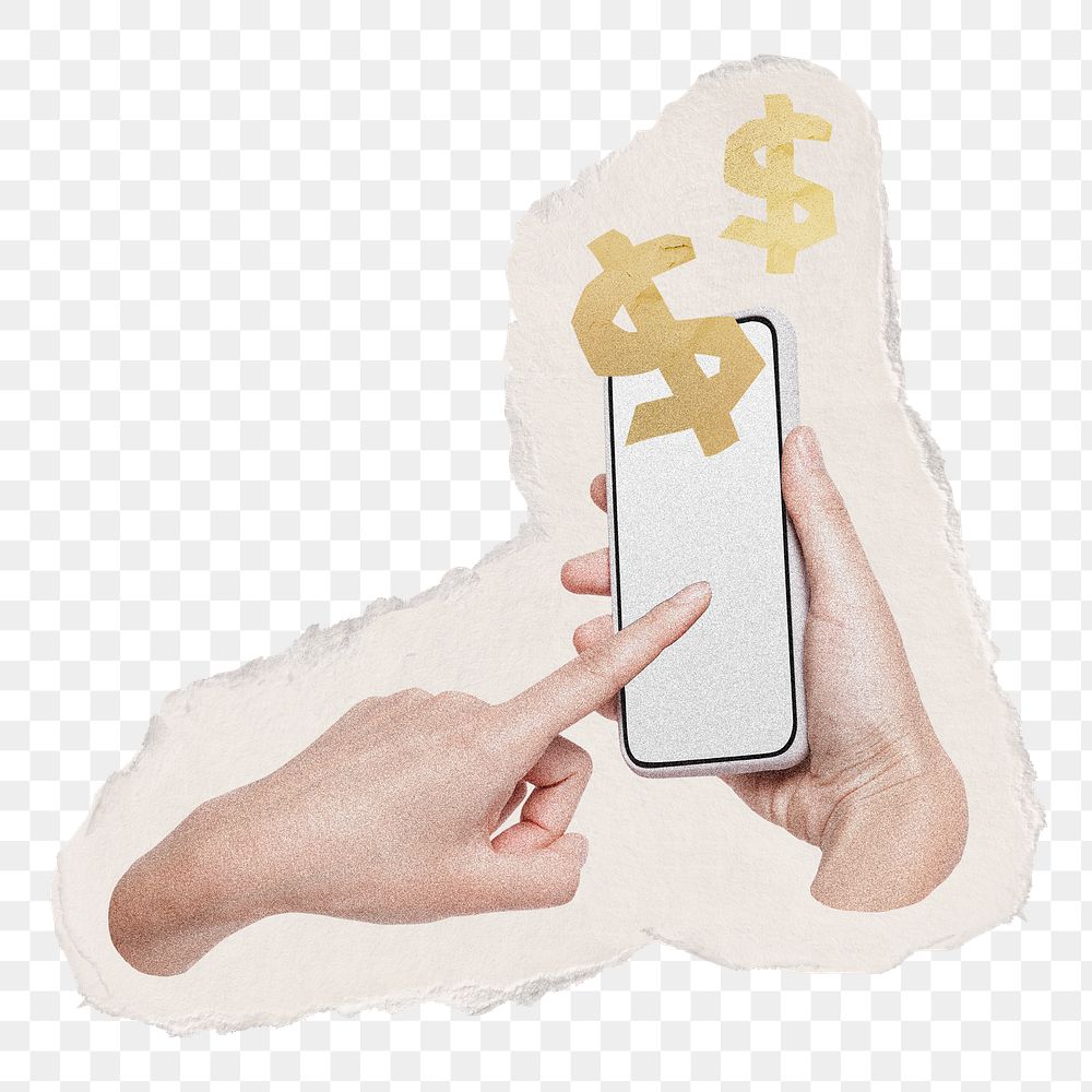 Online trading png, banking and finance smartphone on transparent background