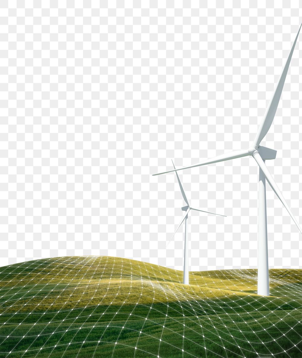 Wind power png sticker, renewable energy, transparent background