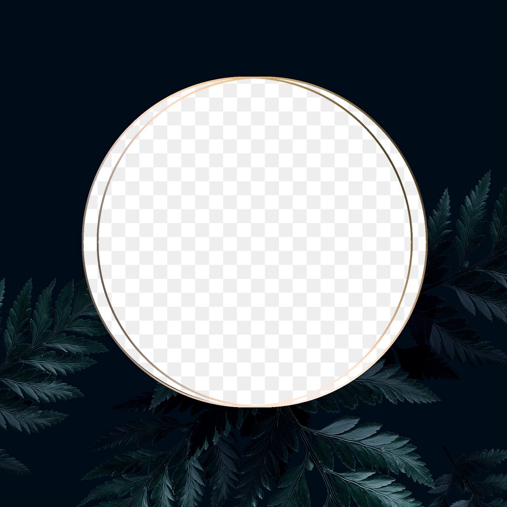 Leaf patterned round frame design element