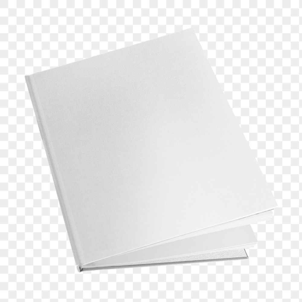 Blank white book png, isolated object transparent background