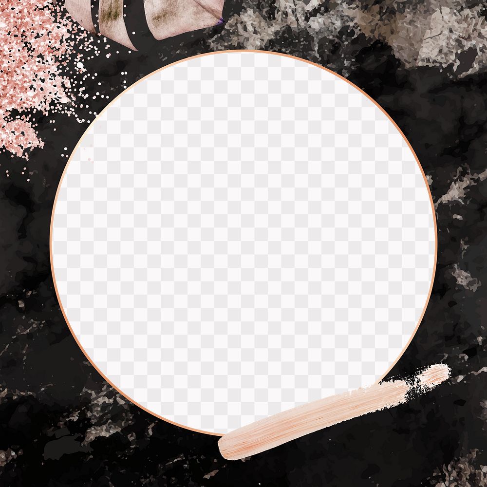 Circle frame png on abstract black and pink