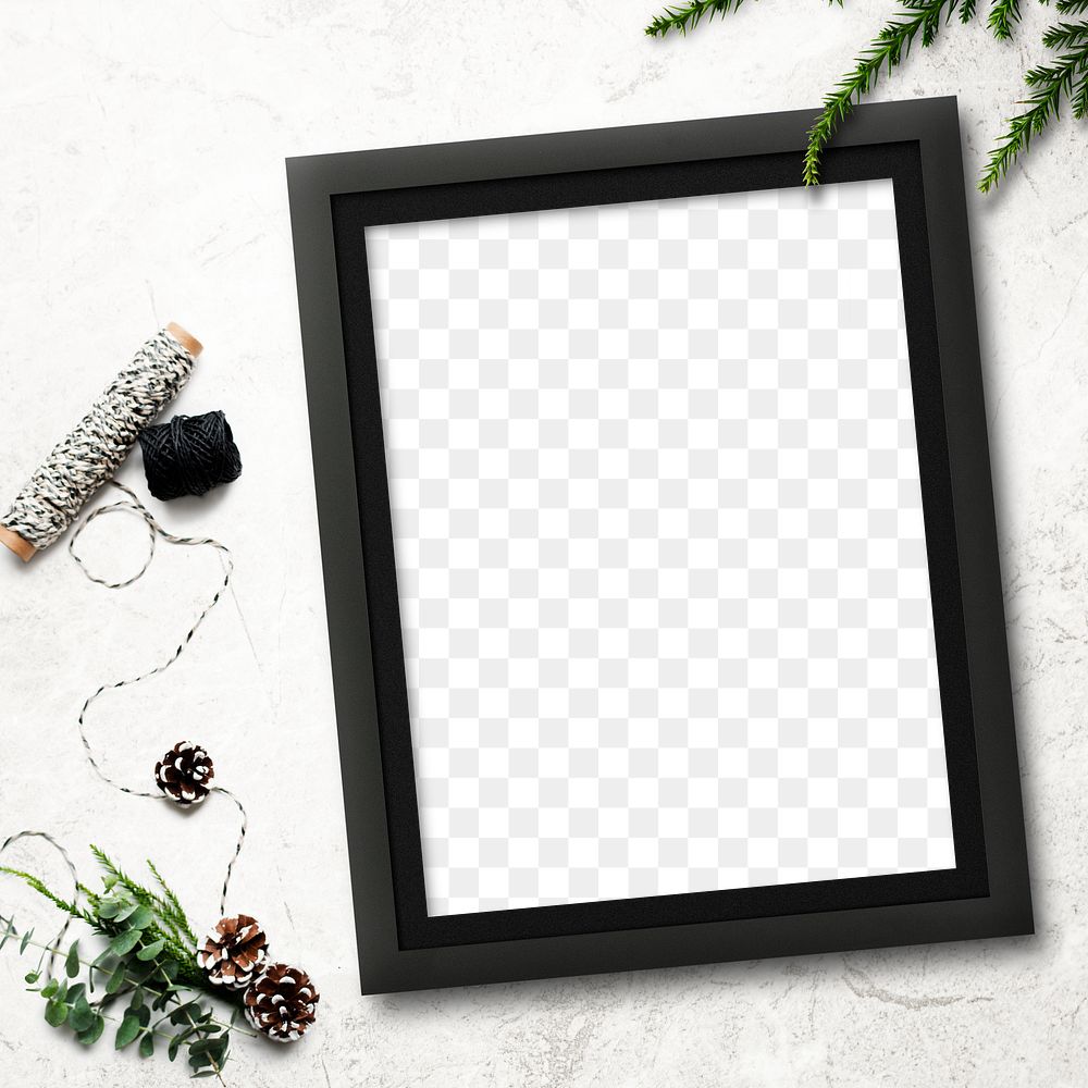 Black Christmas picture frame mockup 