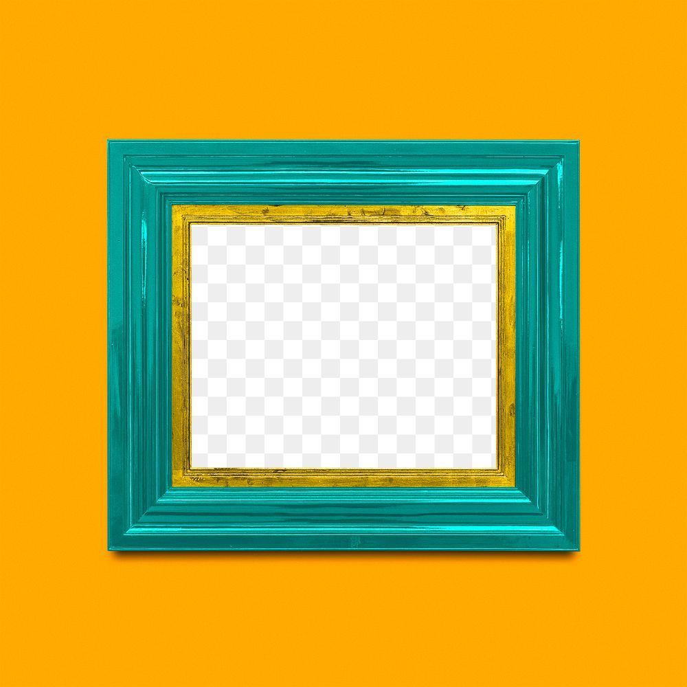 Green frame mockup with an orange background 