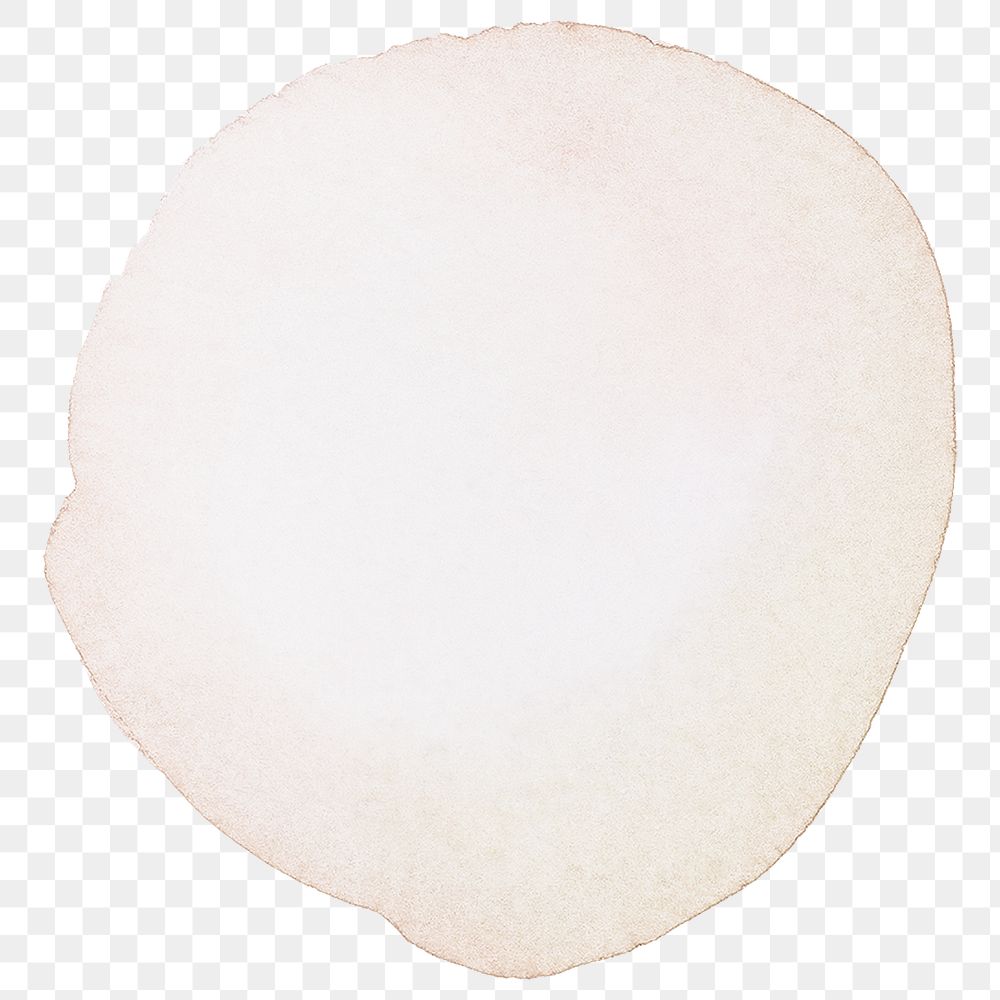 White watercolor stain circle transparent png
