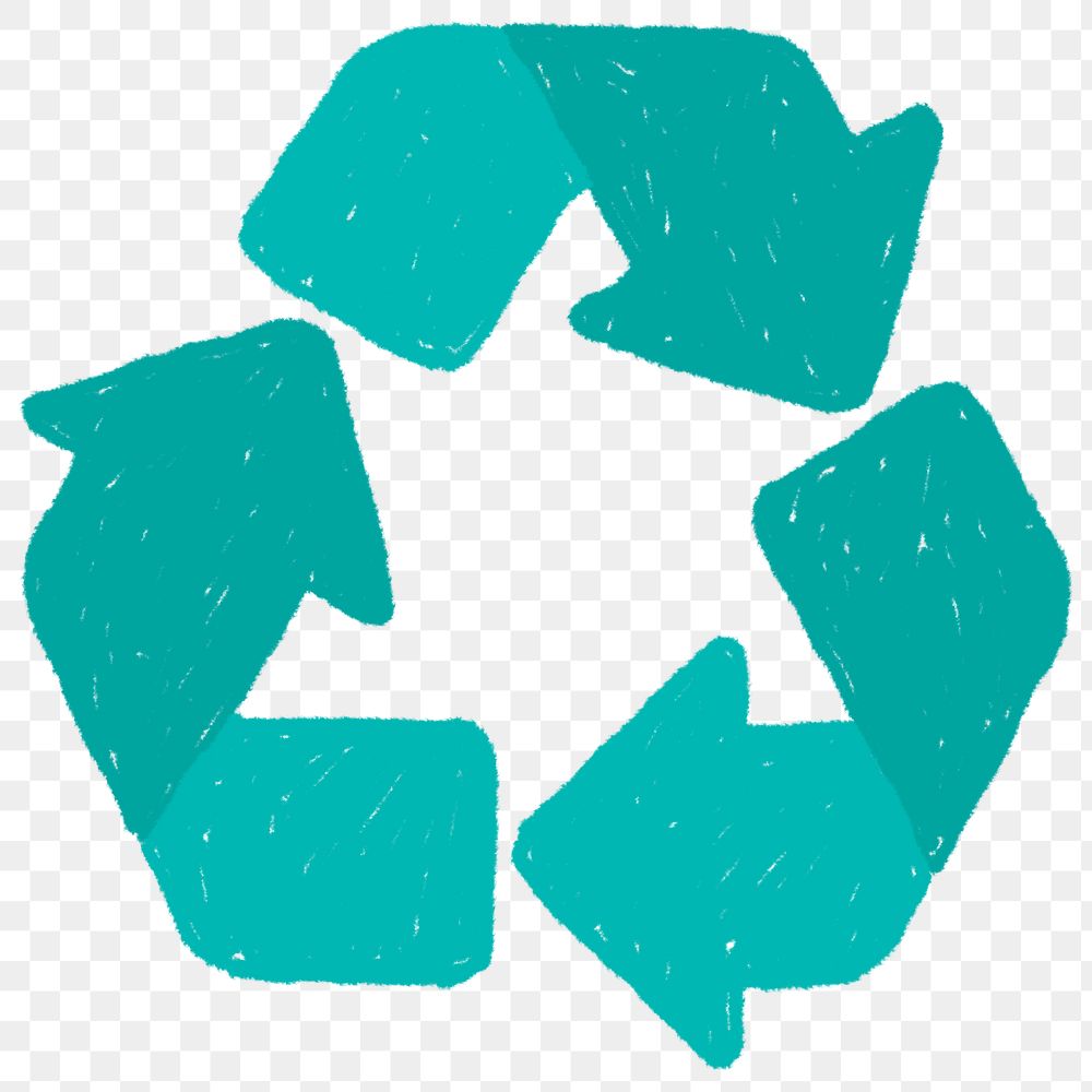 Mint green recycling symbol element transparent png
