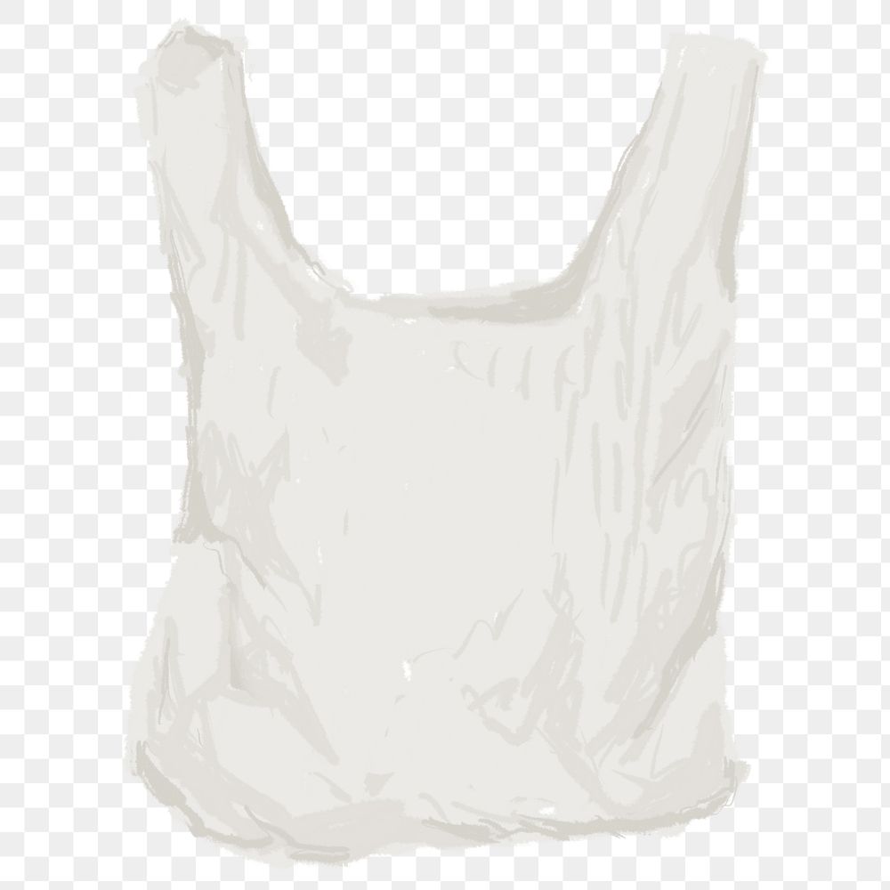 White plastic bag element transparent png