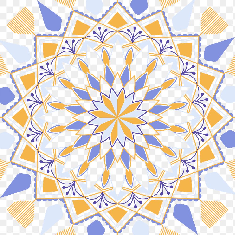 Colorful arabesque patterned design element transparent png