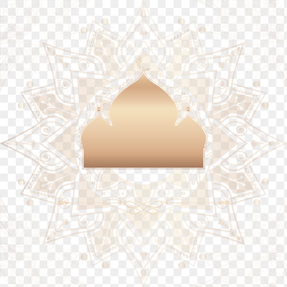 Golden mosque design element transparent png
