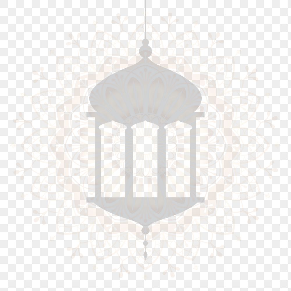 Islamic gray lantern design element transparent png