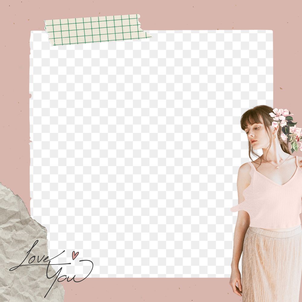 Floral feminine collage with a woman design element 