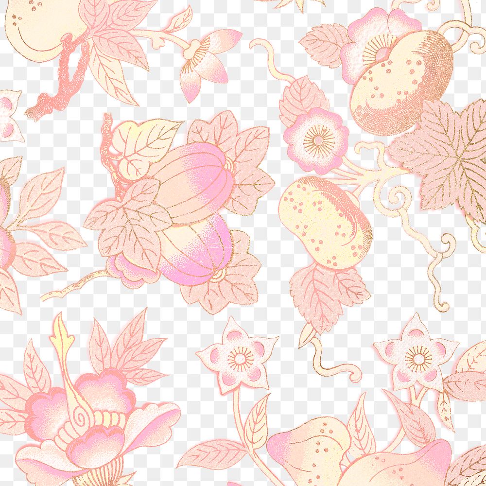 Pastel pink floral patterned background design element