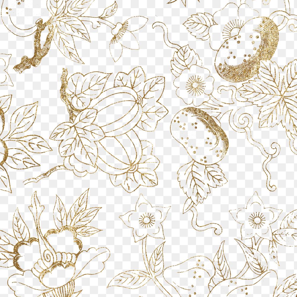 Golden floral patterned background design element
