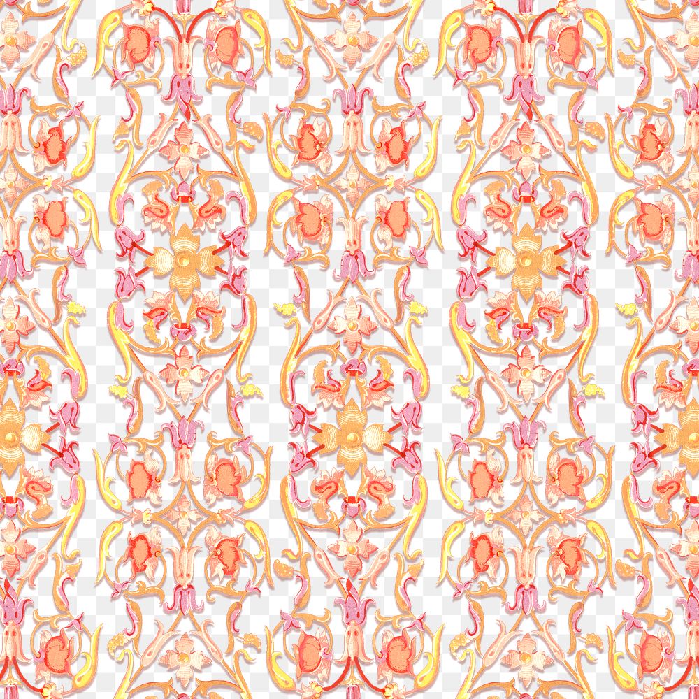 Orange floral patterned background design