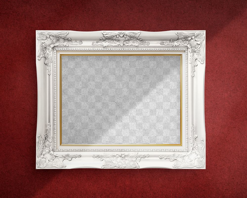 Picture frame png mockup luxurious baroque style