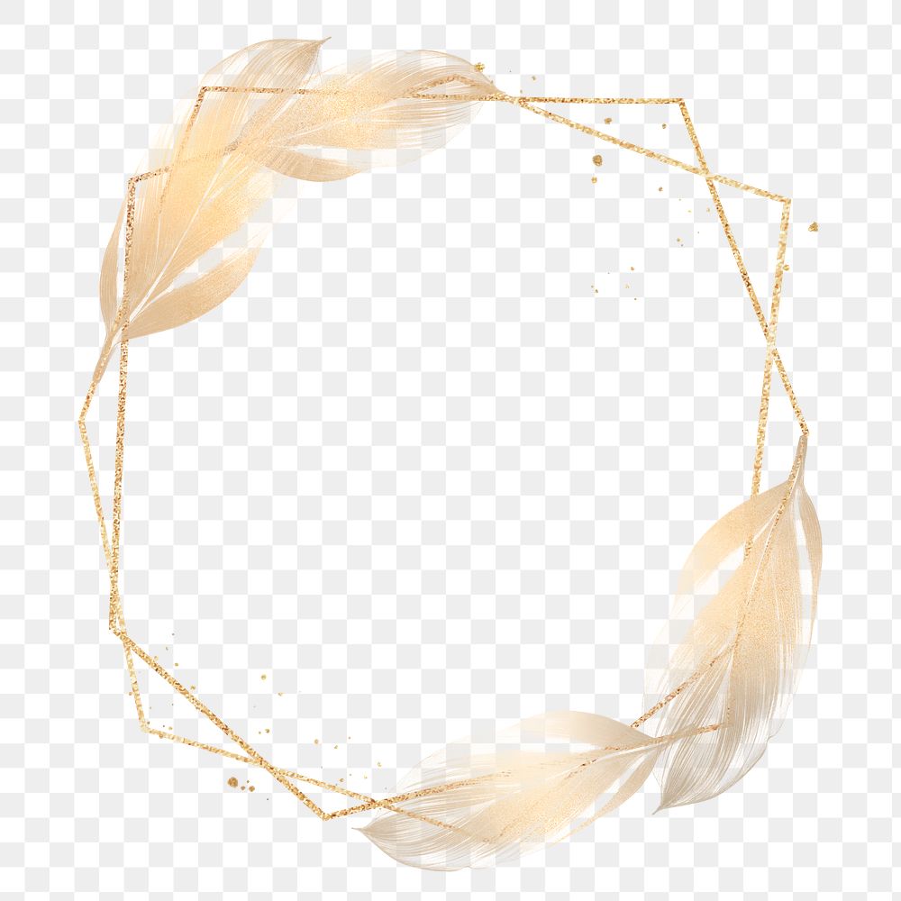 Golden dracaena recina on a hexagon shaped frame design element 