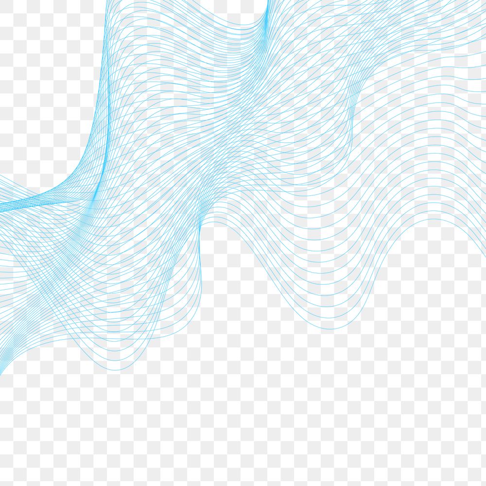 Blue swirly abstract line design element