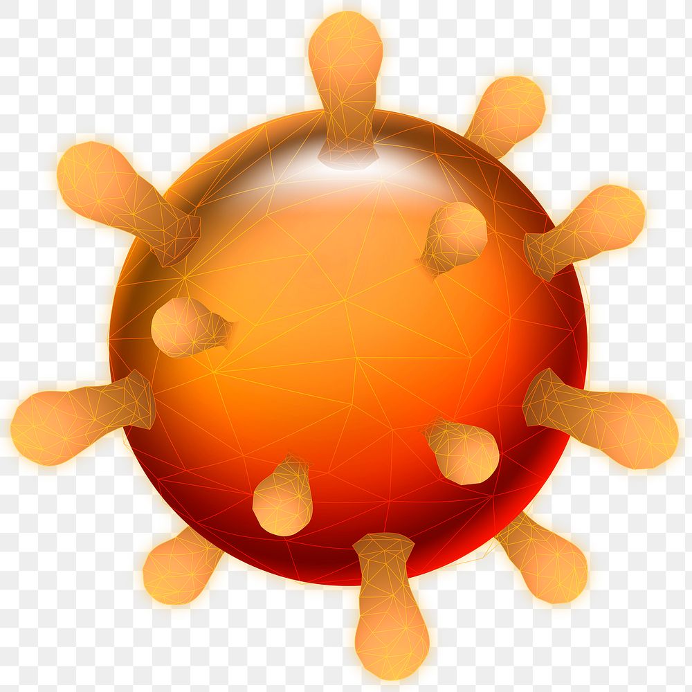 Orange coronavirus cell transparent png