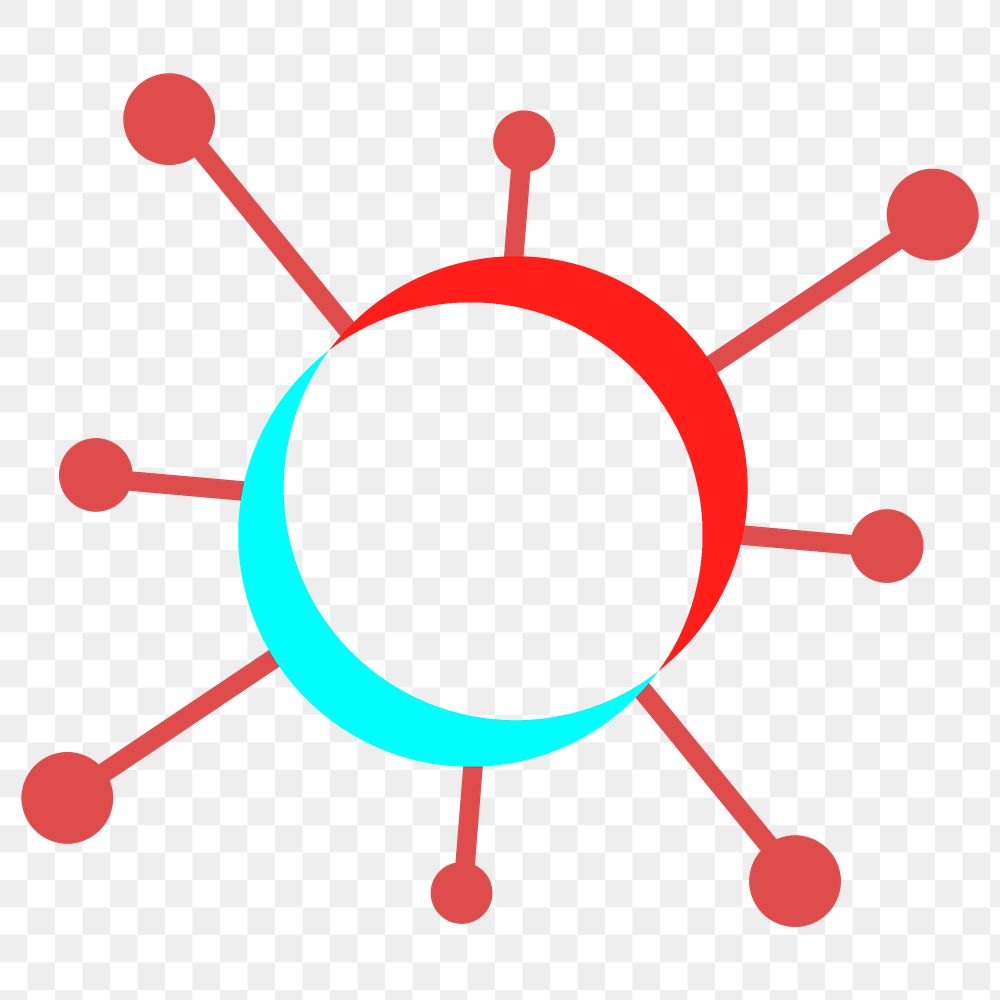 Red and blue coronavirus cell design element