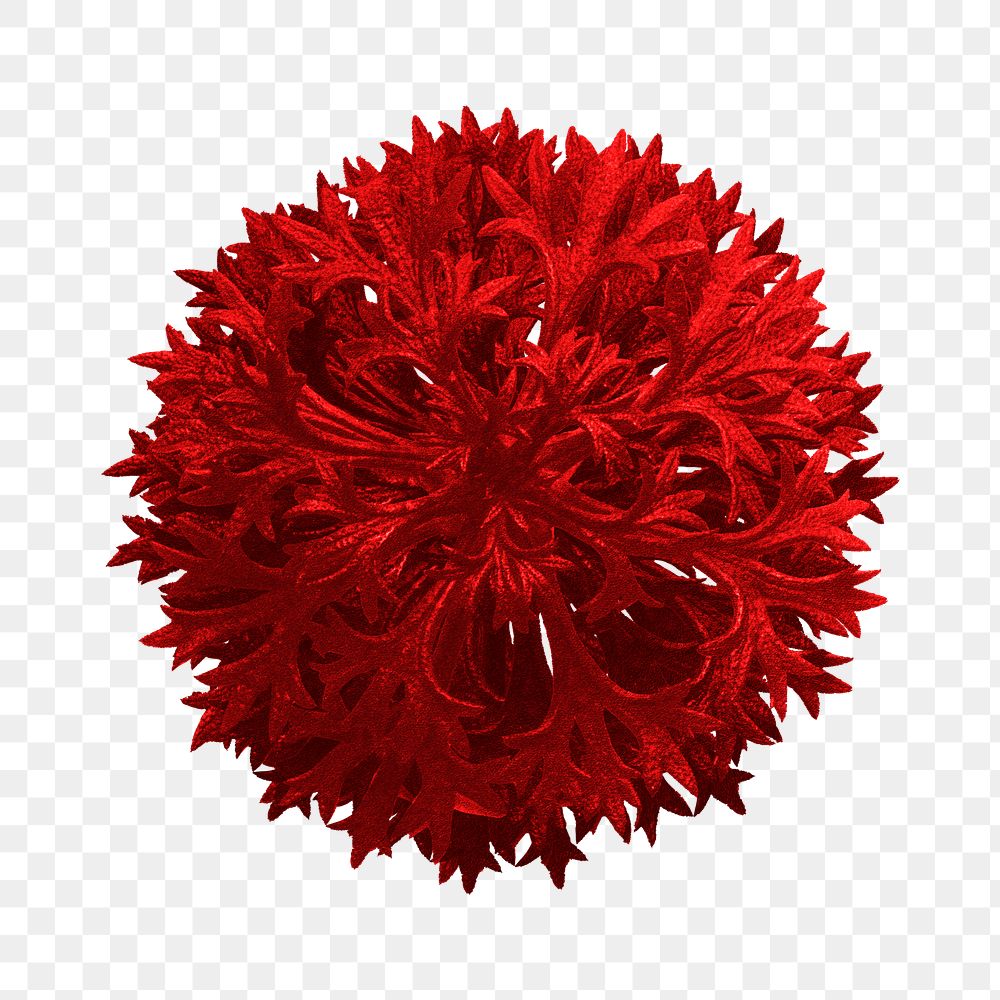 Red flower looking like a coronavirus cell design element