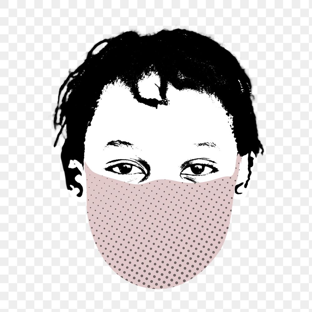 Kid wearing a face mask during coronavirus pandemic transparent png